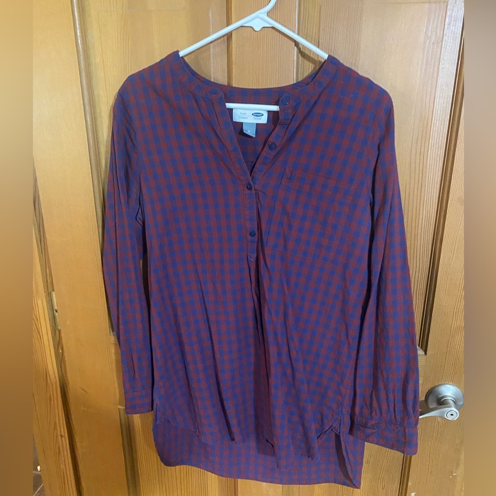 Old Navy Red and Blue Plaid Tunic